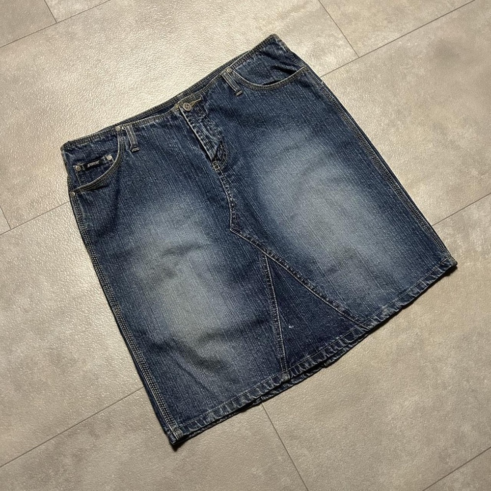 Squeeze Blue Denim Midi Skirt